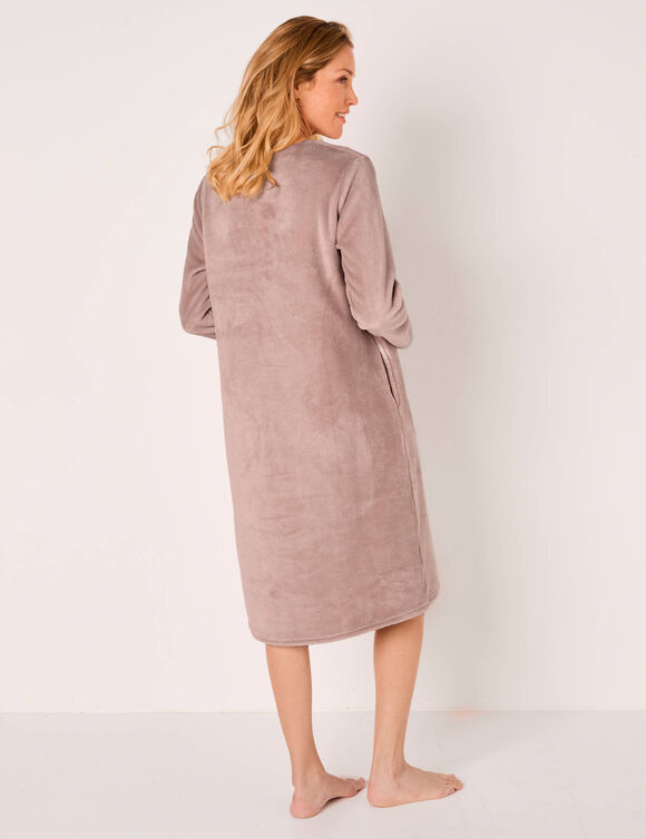 Chemise de nuit longue motif "renard", maille polaire (taupe) Chemise de nuit longue motif "renard", maille polaire (taupe)